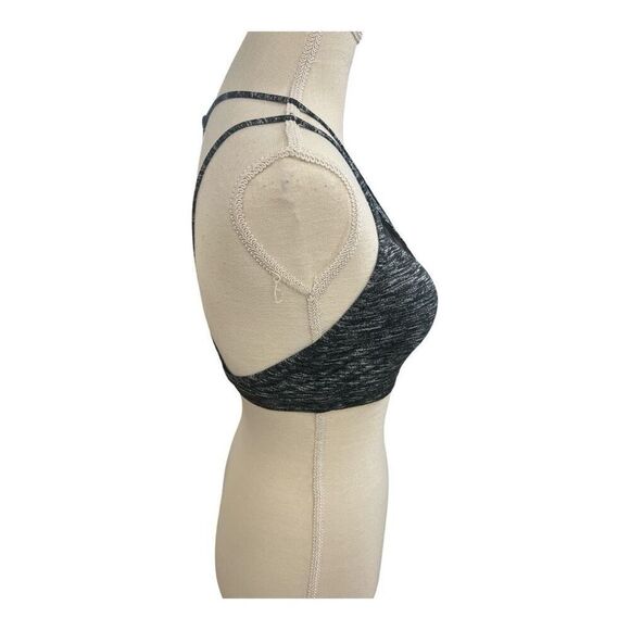 Victoria's Secret Strappy Back Sports Bra Size L Black Grey Removable Pads - Picture 5 of 12